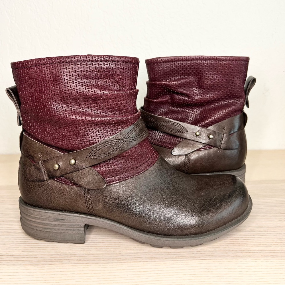 Rockport Brown Leather Slouch Ankle Boots Size 8.6
